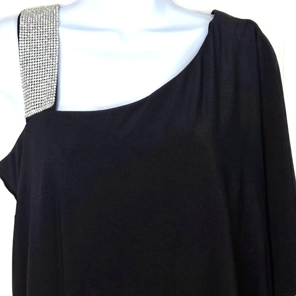 R&M Richards Asymmetrical Caplet Womens Jumpsuit with Rhinestone Strap Size 14 - Picture 3 of 8